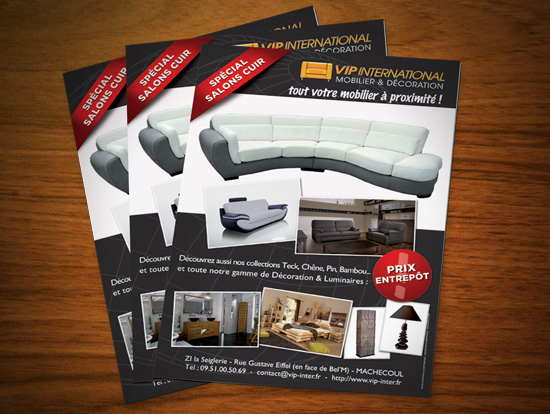 VIP International – réalisation de cartes & flyers publicitaires