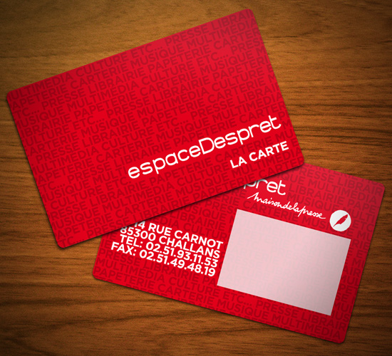 Espace Despret – réalisation de cartes de fidélité